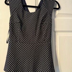 Banana Republic Navy Polka Dot Blouse
